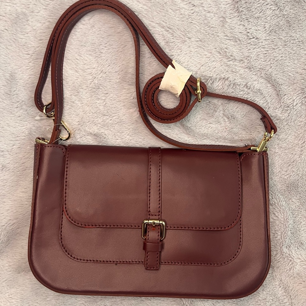 Michelle Moon Burgundy Leather Purse Made in Italy